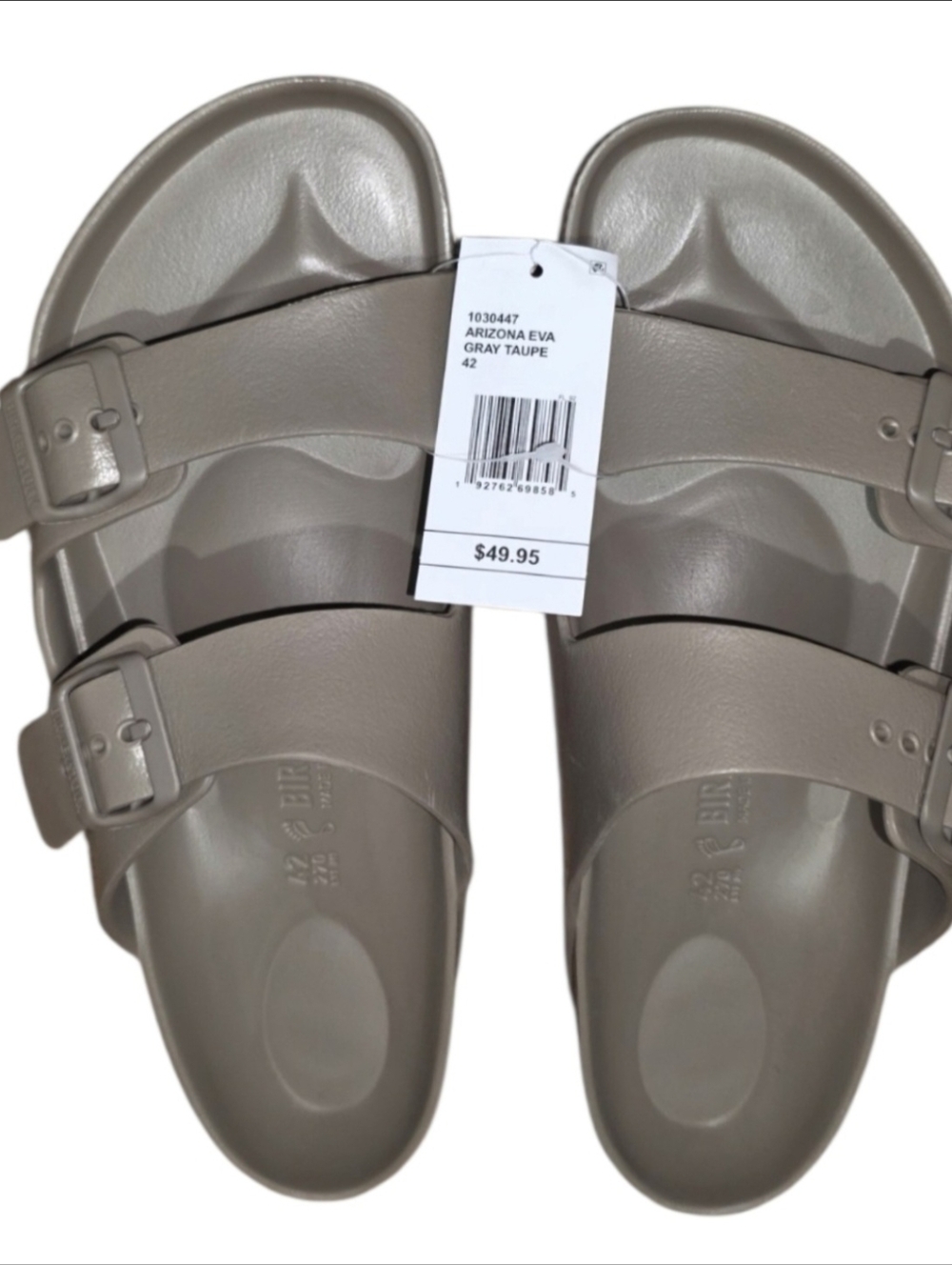 Birkenstock Arizona EVA Sandals Gray Taupe Size 11/12 NWT